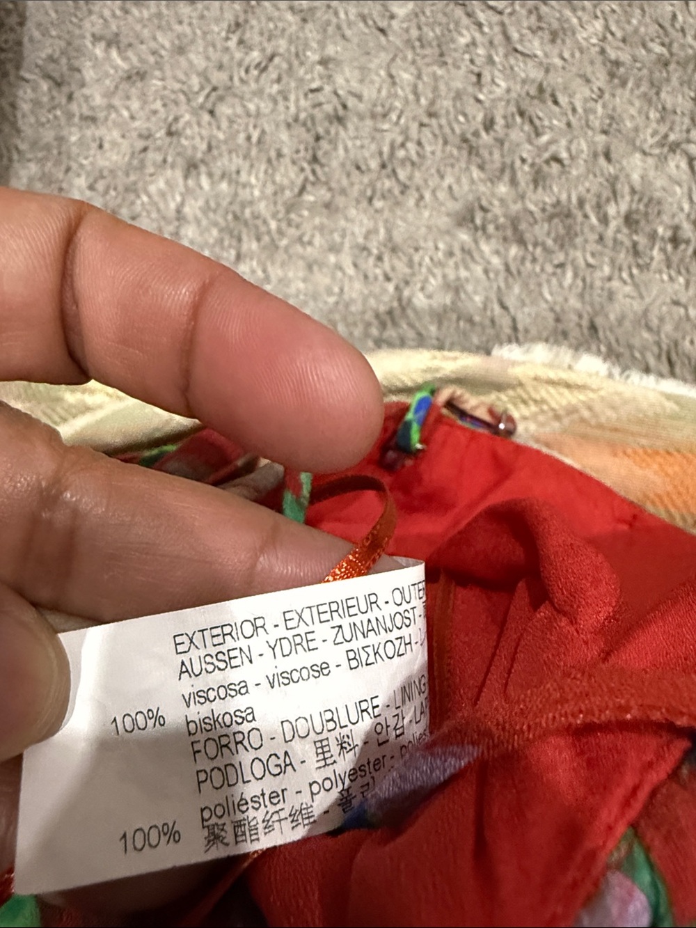 Zara Multicolor Floral Ruched Spaghetti-Strap Top cropped xsmall red blue - Picture 6 of 6